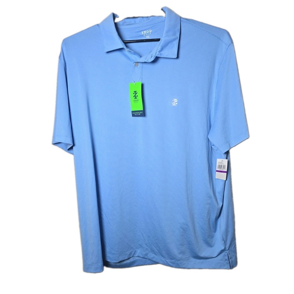 IZOD Golf NWT Men's Polo Shirt Swingflex Elite Placid Blue Size XXL t8